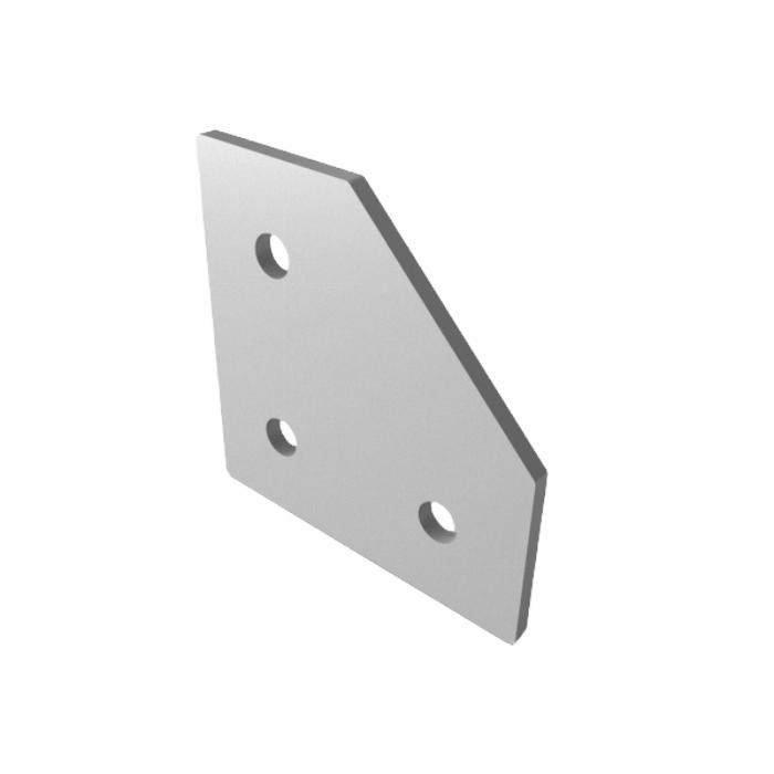 Piastra di connessione laserata 58x58x3 -L- 3 fori 30s ACCIAIO