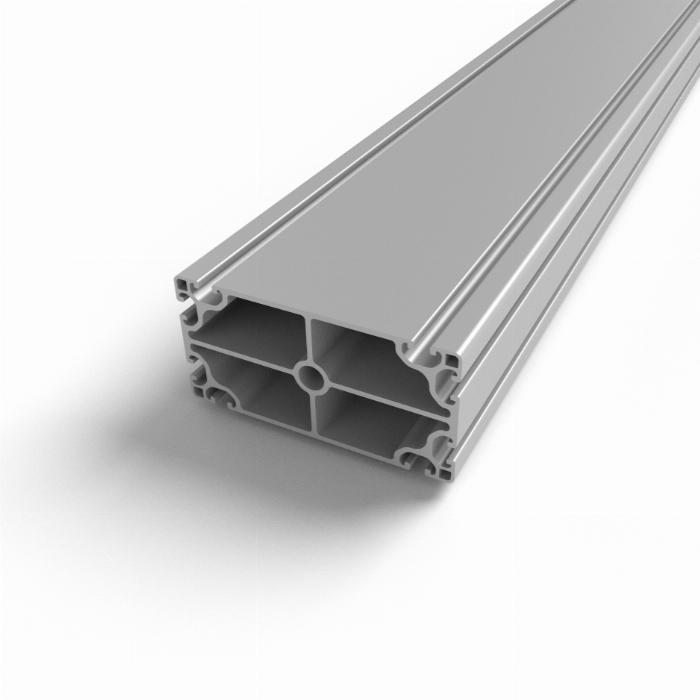 Profilé 80x160 L Type I  en aluminium anodisé avec 12 rainures ouvertes de 8mm de largeur et 12mm de profondeur