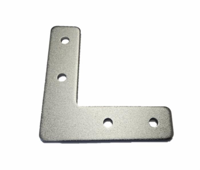 L connector plate 26x100x3,8 - Laser cut Alu with sand blast Oxidation