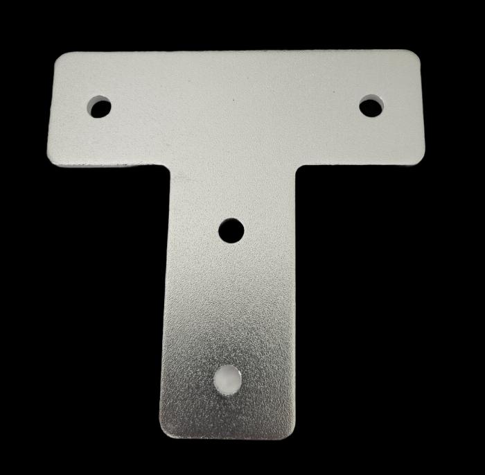 T connector plate 36x110x3,8 - Laser cut Alu with sand blast Oxidation