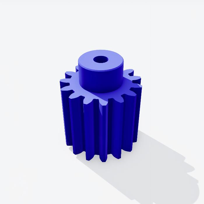 PA Ingranaggio cilindrico a denti dritti Modulo 1, 15 denti, larghezza 15 mm - Foro 3 mm