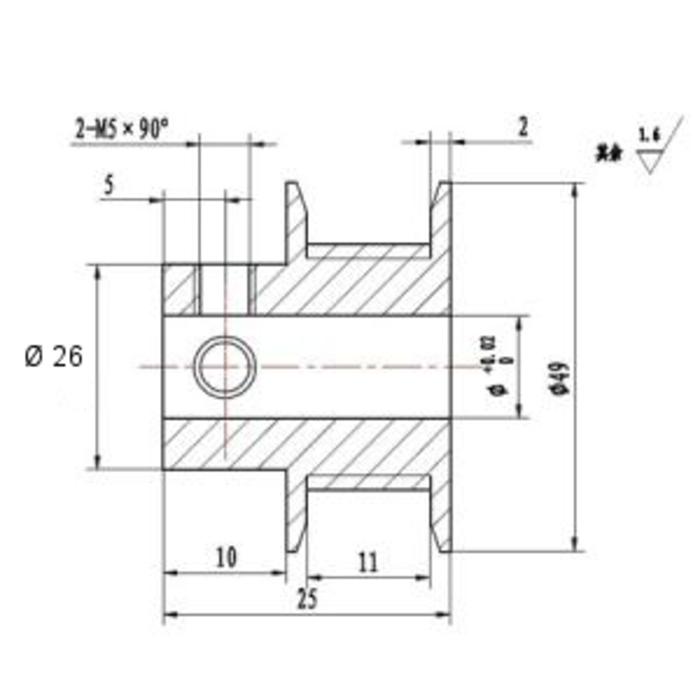 Poulie HTD3M 48 dents NEMA23
