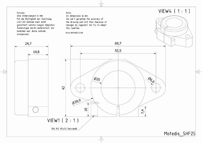 Supporti Albero SHF25 in Alluminio