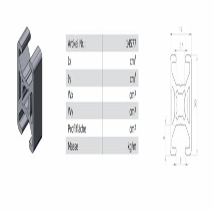 Aluminium profile 19x30 Nut 8