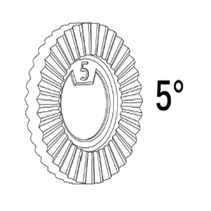 Disco dentato in plastica, posizionamento ogni 5°