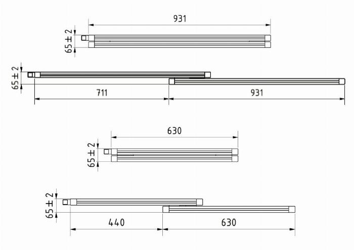 Removable rear Configurator with aluminum profiles